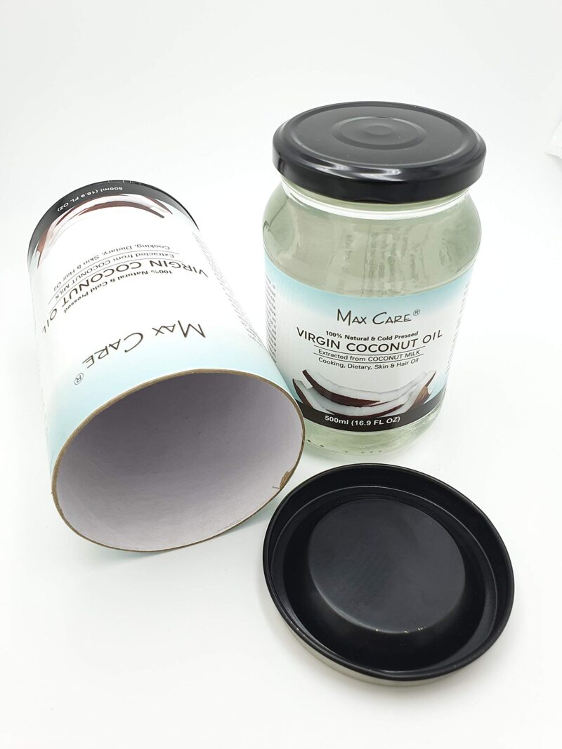 Max Care Virgin Coconut Oil (Cold Pressed) 500Ml Glass Jar - Image 4