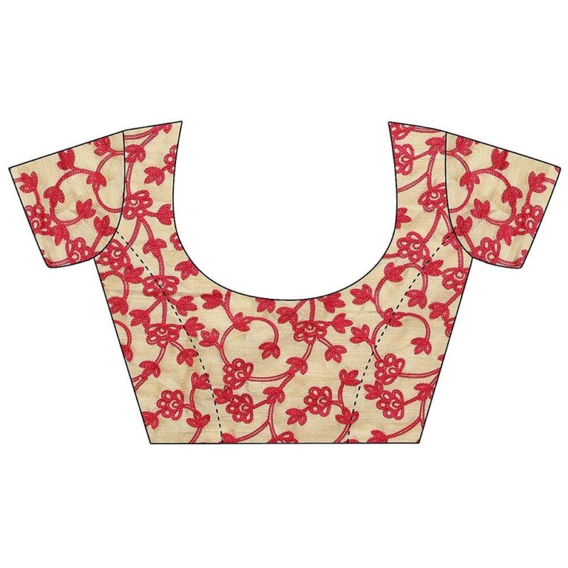 Nena Fashion Women's Synthetic Saree With Blouse (orange lycra sari_Orange_Free Size_ orange) - Image 2