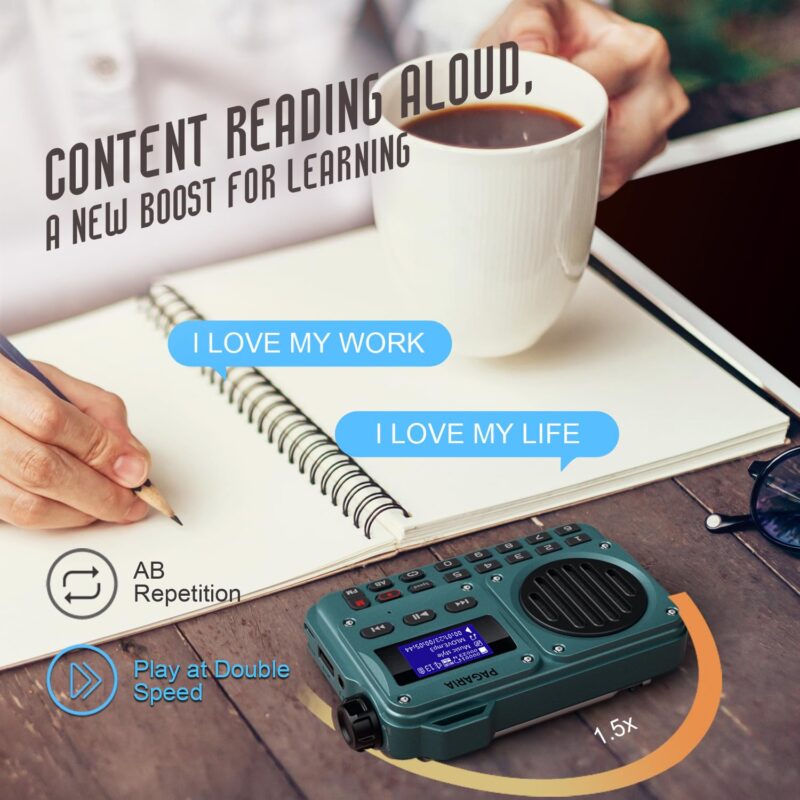 Pagaria Grenade 5 Watts Pocket FM Radio with Bluetooth, Tf Card/USB Speaker – LCD Display with Song Name, Folder Selection, Type C Charging, Voice Recording & More - Image 3