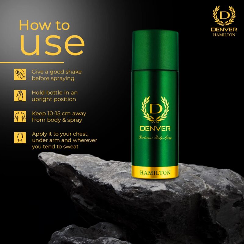 DENVER Hamilton Deo - 165ML Each (Pack of 2) | Long Lasting Deodorant Body Spray for Men - Image 2