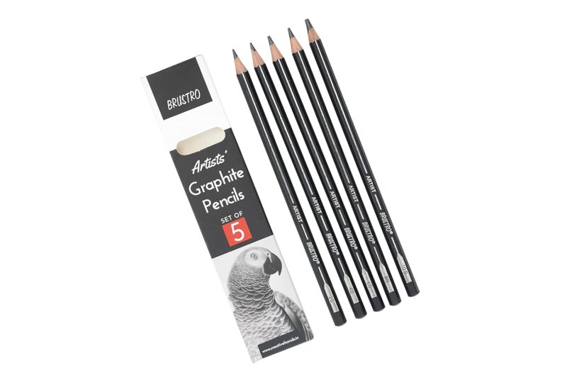 BRUSTRO Artist's Graphite Pencil set | Set of 5 (2B, 4B, 6B, 8B, 10B) | Pre Sharpened, Lightweight, Break-resistant, Ideal for Students and Adults, Students, Professional Drawing,Sketching,Mandala Art - Image 6