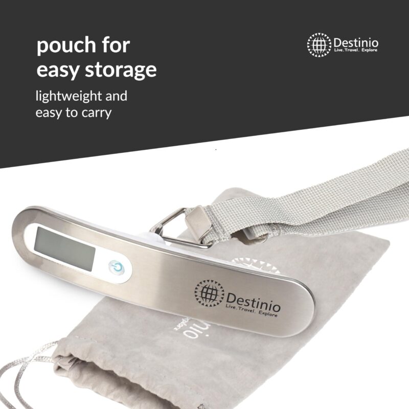 Destinio Metal Luggage Weighing Scale for Flights,Travel, Home, Shop, Gas Cylinder; Portable with 50 kg weight capacity, Hanging Weight Machine for Bags and Baggage (Steel_Destinio-Scale) - Image 3