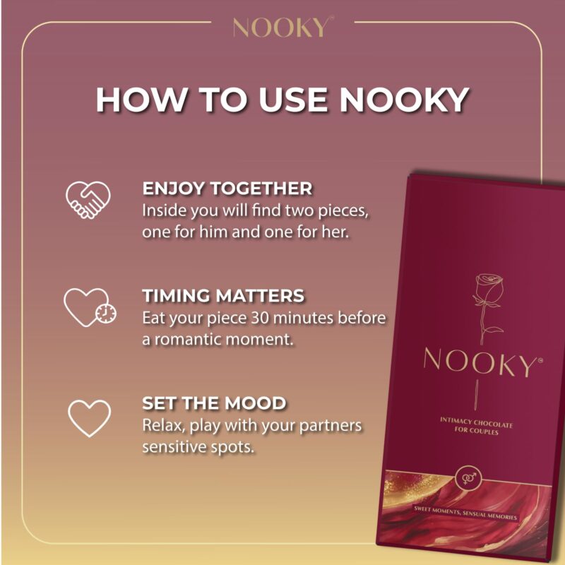 Nooky Dark Chocolate Romance Bundle for Men and Women – A Thoughtfully Curated Set to Enhance Mood and Celebrate Anniversaries, Honeymoons, Valentine’s Day, or Romantic Date Nights 3 in 1 - Image 2