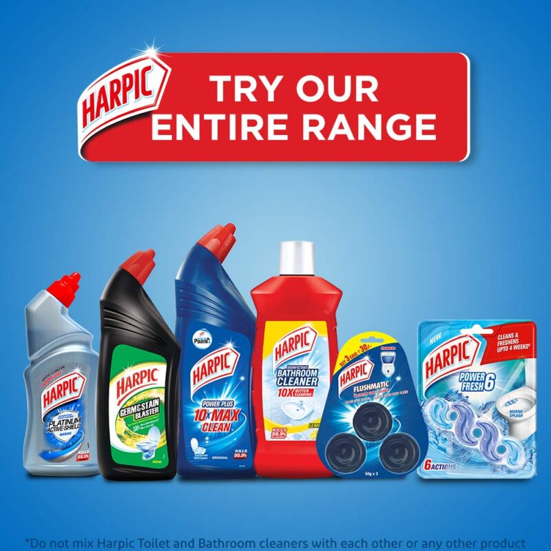Harpic Bathroom Cleaner Liquid, Lemon - 1 Litre | New Thicker Bathroom Floor Cleaner | Red Harpic Bottle - Image 4