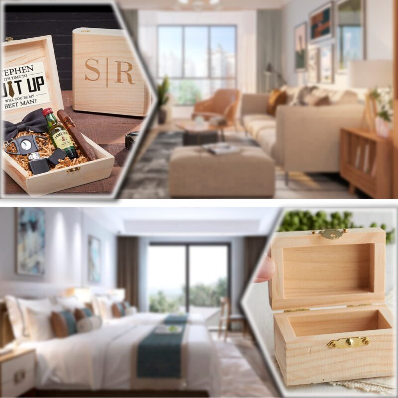 LifCratms 30 Pcs Mini Hinges, Butt Retro Miniature Hardware Small Brass Hinges for Crafts Wooden Box Jewelry Chest Cabinet DIY Accessories - 18 x 15 mm - Image 2