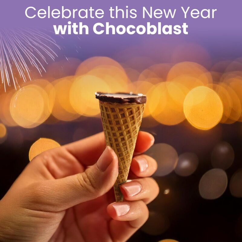 Pure Temptation Chocoblast Chocolate-Filled Waffle Cones [20 Pieces Box] Snacks for Kids & Adults - Non-Meltable Chocolate, Valentine Gift Box - Individually Wrapped Chocolate Cone Bites, 375 Gram - Image 2