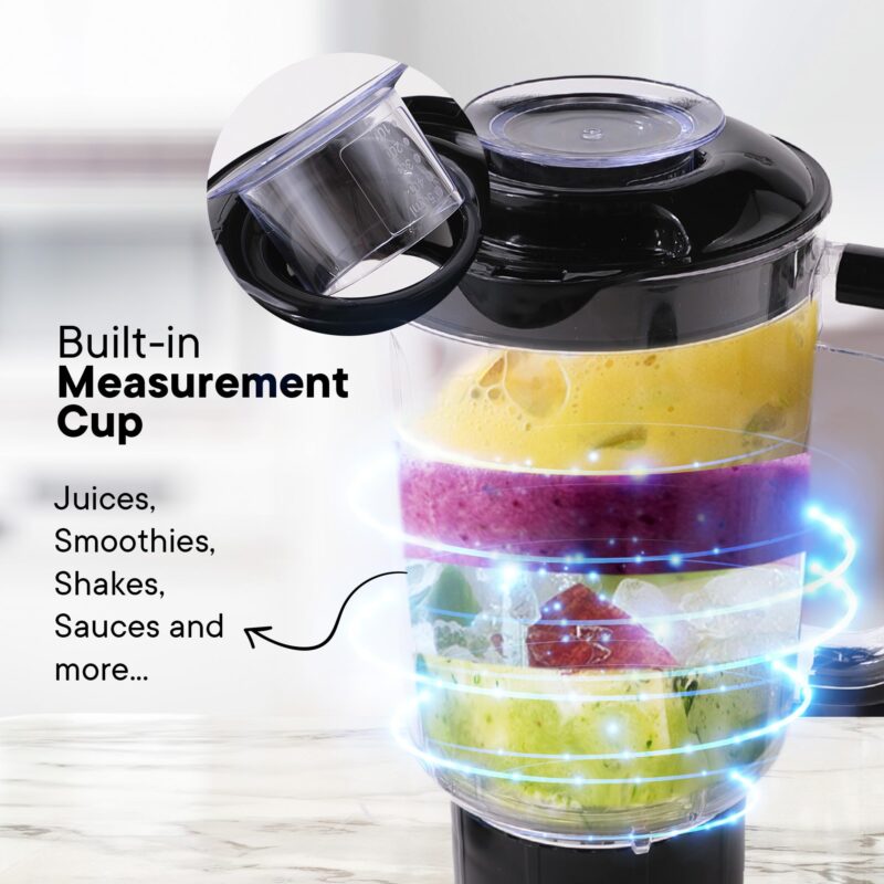 FUMATO 800W Nutri Blender- 3 Jars, 2 Stainless Steel Blades, 100% Pure Copper Motor, 2200 RPM, 2 Speed Modes, Pulse Function & 1 Year Warranty | Smoothie, Juices, Shakes, Purees & Grind Spices- Purple - Image 6