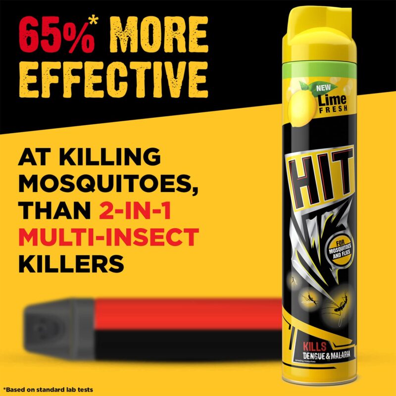 HIT Flying Insect Killer - Mosquito & Fly Killer Spray (400ml) | Lime Fragrance | Instant Kill | Protection from Dengue & Malaria | Pack of 1 - Image 3