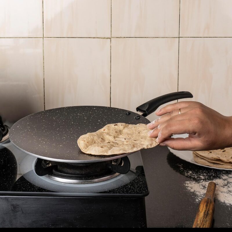 Senora Hammerton Coated Nonstick Concave Tawa 280 MM I PFOA Free I Induction Bottom I 100% Pure & Toxin-Free I Food Grade Surface I Gas Stove Compatible - Image 4