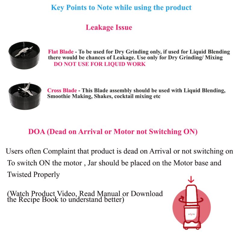 La' Forte Lavite Cherie Mixer Grinder Blender 400 W, 3 Jar (Download Free E- Recipe Book) , Red - Image 2