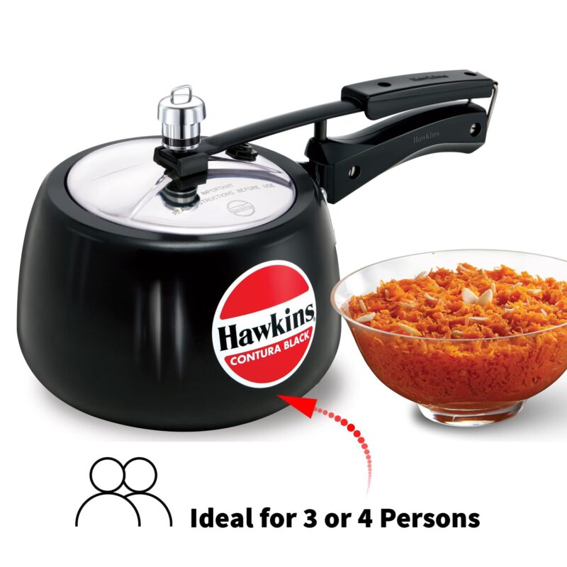 Hawkins 3 Litre Contura Black Pressure Cooker, Hard Anodised Inner Lid Cooker, Handi Cooker, Black (CB30) - Image 12
