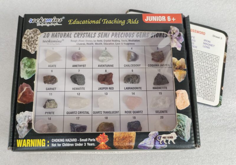 rocksmins Adult Gc20Wm 20 Natural Crystals Semi Precious Gems Stones Collection (Semi Rough) For Education Reiki Healing Aura Cleaning Tumbling Meditation Vastu Chakras Health Wealth Love Happiness - Image 4