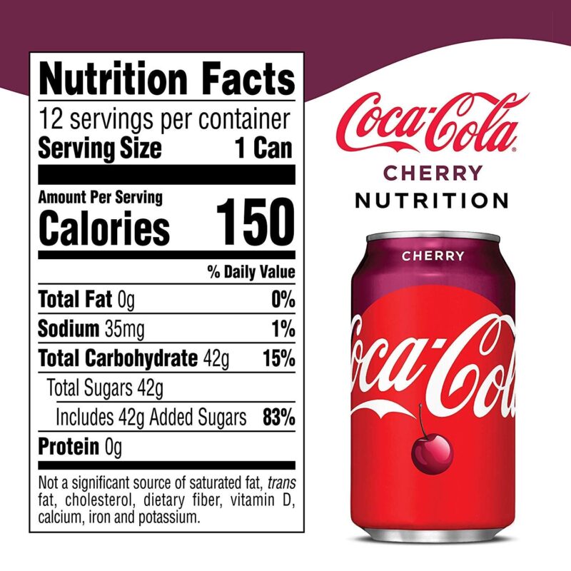 Coca-Cola Cherry Coke, 355 Millilitre, Vegetarian - Image 3
