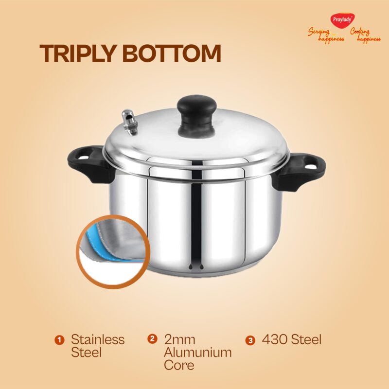 Praylady 3ply base 16 idly cooker with 4 plates - durable, even heating, Stay cool handles, perfect for fluffy idlis/Sandhwich bottom/induction base - Image 8