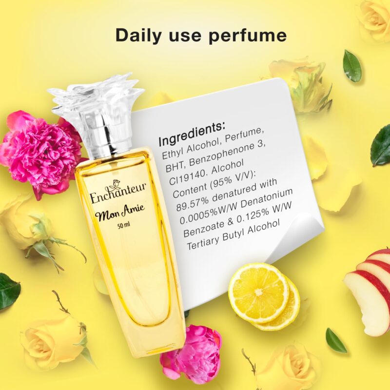 Enchanteur Mon Amie Liquid Lemon Perfume For Women, 50Ml - Image 3