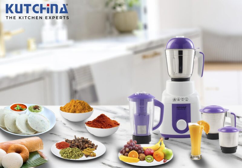 Kutchina Milano Excel Mixer Grinder 750 Watt with 4 Jars (Juicer Jar, Liquidizing, Wet Grinding, Chutney Jar) | Stainless Steel Blades | Mixer Grinder 750+ Watt | 2Yrs on Product, 5Yrs on Motor - Image 2