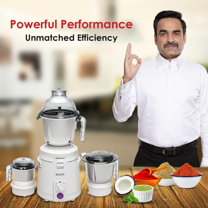 Sujata Dynamix 900 Watts Mixer Grinder | 22000 Rotations Per Min | 90 Minutes Continuous Running | 3 Versatile Jars 1500 ml, 1000 ml and 400 ml - Image 6