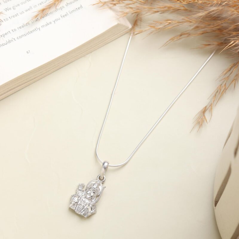 Akshat Sapphire Sterling Silver (92.5% purity) God Ram Ji Pendant for Men & Women Pure Silver Bhagwan Shri Ram Locket for Good Health & Wealth - Image 5