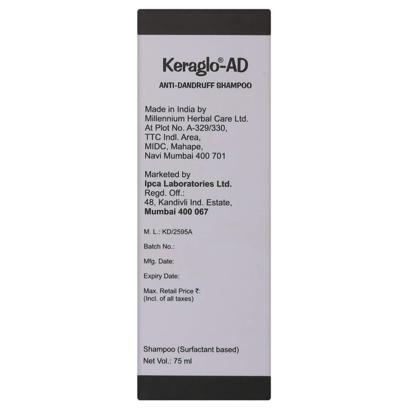 Keraglo-AD - Bottle of 75ml Anti-Dandruff Shampoo with Ketoconazole - Image 2