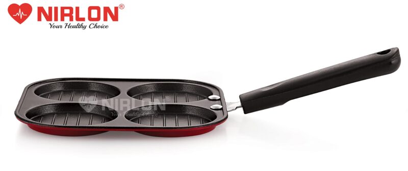 NIRLON Grill Mini Casting Coated Aluminium Uttapam Tawa/Multi Snack Maker/Mini Pancake Maker (19cm, Aluminium, Non-Stick) - Image 2