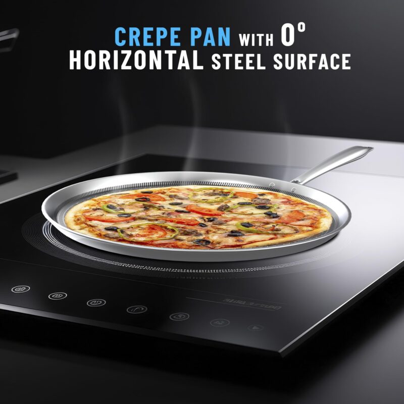 Esspy 11.5inch/29cm Triply Non Stick Dosa Tawa | Stainless Steel Tawa for Dosa | Tawa for Roti/Chapati/Paratha | Metal Spatula Friendly, 4.0 mm Thick, Honeycomb Pattern, Riveted Handle, Food Safe - Image 6