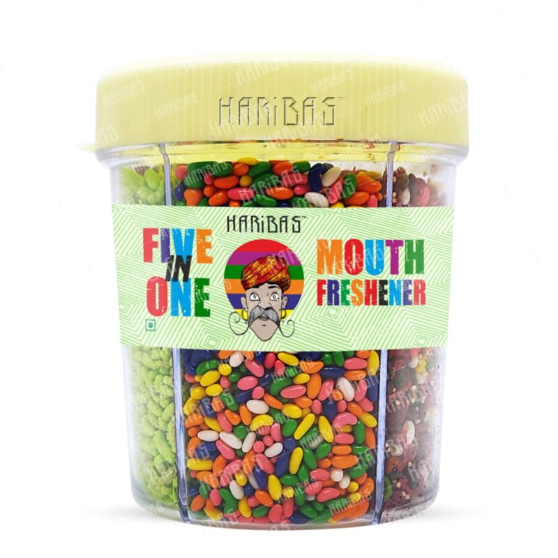 HARIBAS Mukhwas Mouth Freshener 5 in 1, 300GM with Sauf Mouth freshener, Green Saunf Mukhwas , Punjabi Mukhwas , Khas Chandan Mukhwas, Paan Mukhwas and Colorful Sauf | Premium Mukhwas Mouth Freshener