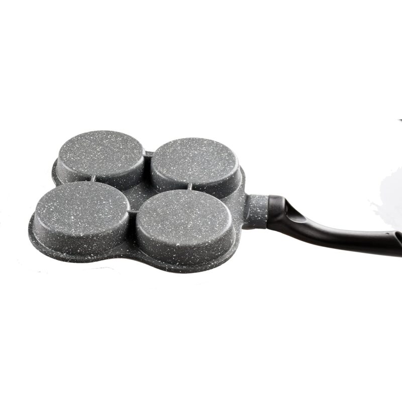 Buecmue Rustless Egg Pan | 4-Cup Nonstick Egg Frying Pan, Easy Clean Egg Cooker Omelet Pan For Breakfast Swedish Pancake, Plett, Crepe Pan Gas Stove and Other Stoves Cookware - Image 5