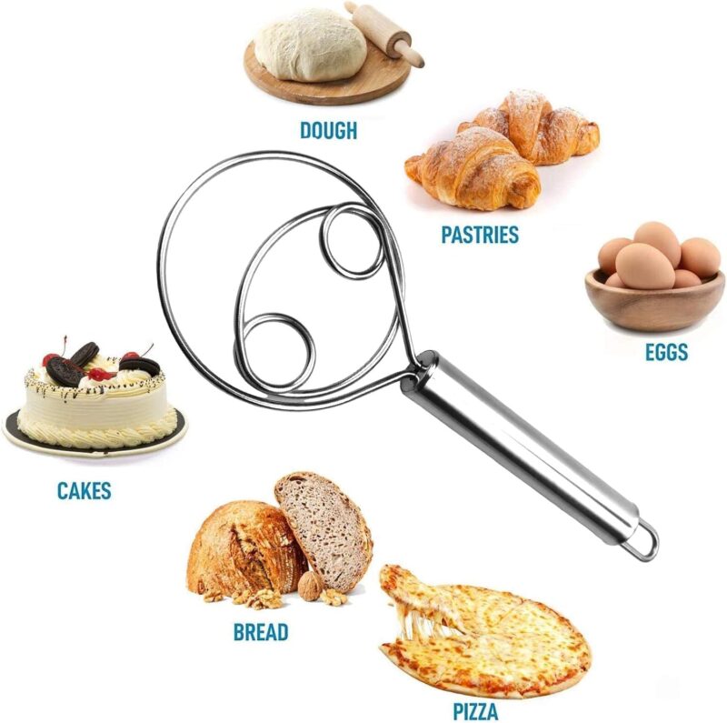 Prostuff.in® Multifunctional Effortless Stainless Steel Dough Mixer with Hanging Hole Durable Time-Saving Mixing Stick Baking Tools Egg Beater for Home Kitchen Baking Accessories 1 Pcs - Image 4