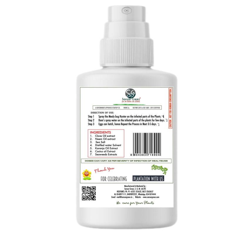 Sansar Green® Mealy Bug Instant Hit Spray, Premium Essential Super Powerful Liquid Spray for removing of Mealy Bugs from Plants (200 ml) - Image 7