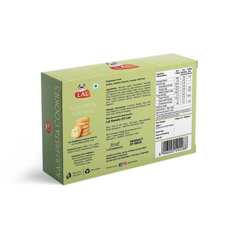 Lal Sweets Kaju-Pista Cookies - 400gm - Image 2
