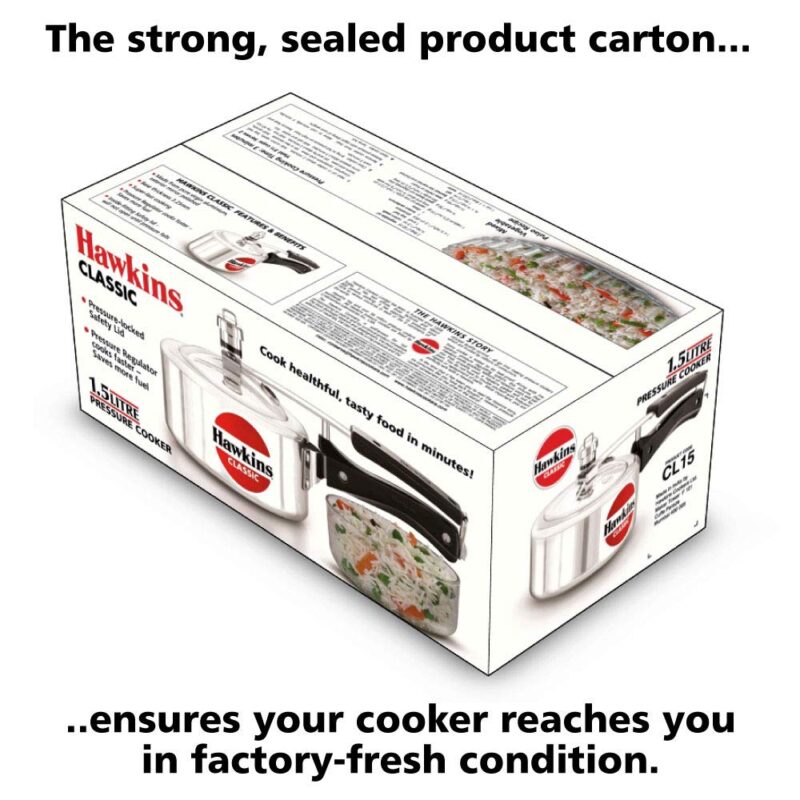 Hawkins 1.5 Litre Classic Pressure Cooker,Best Inner Lid Cooker,Baby Cooker,Silver(CL15) - Image 4