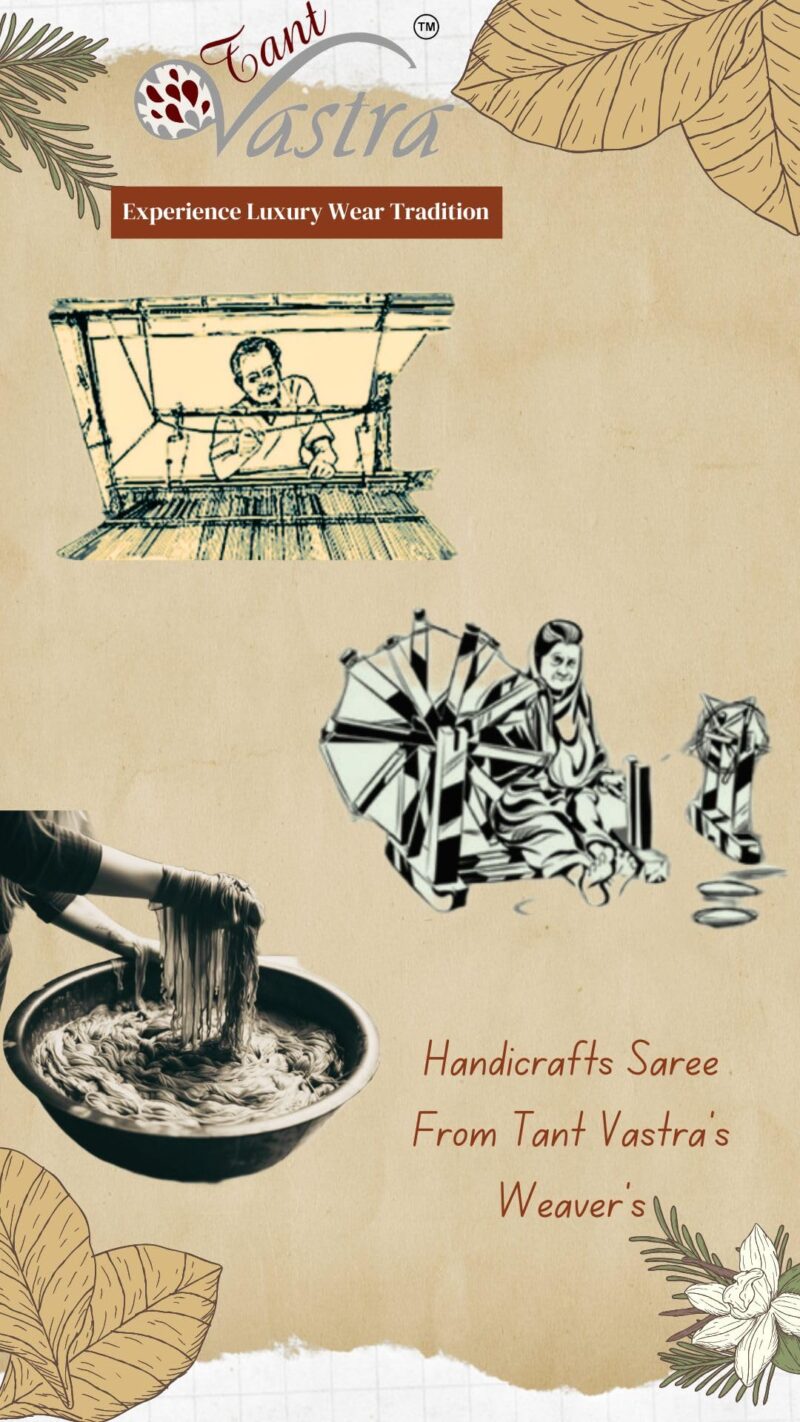 Tant Vastra Stylish Soft Cotton Silk Jamdani Saree For Women, Without Blouse Piece (Yellow) - Image 2