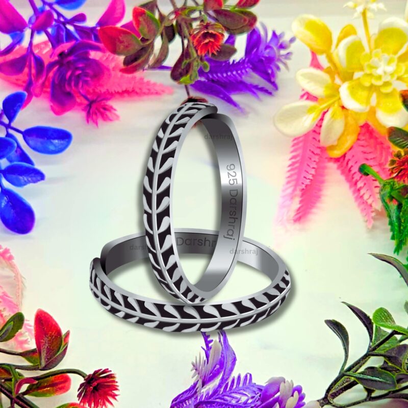 DARSHRAJ JEWELLERS 925 Sterling Silver Chandi Black Toe Ring Silver For Women (2.5gm) - Image 5