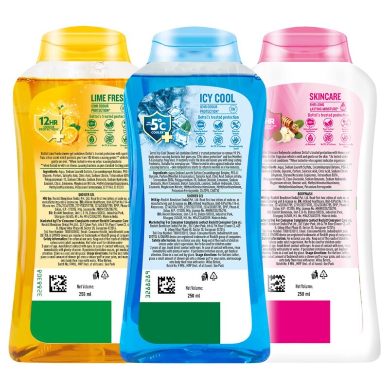 Dettol Body Wash and Shower Gel for Women and Men, (Cool, Refresh, Nourish), Pack of 3-250ml each - Image 2