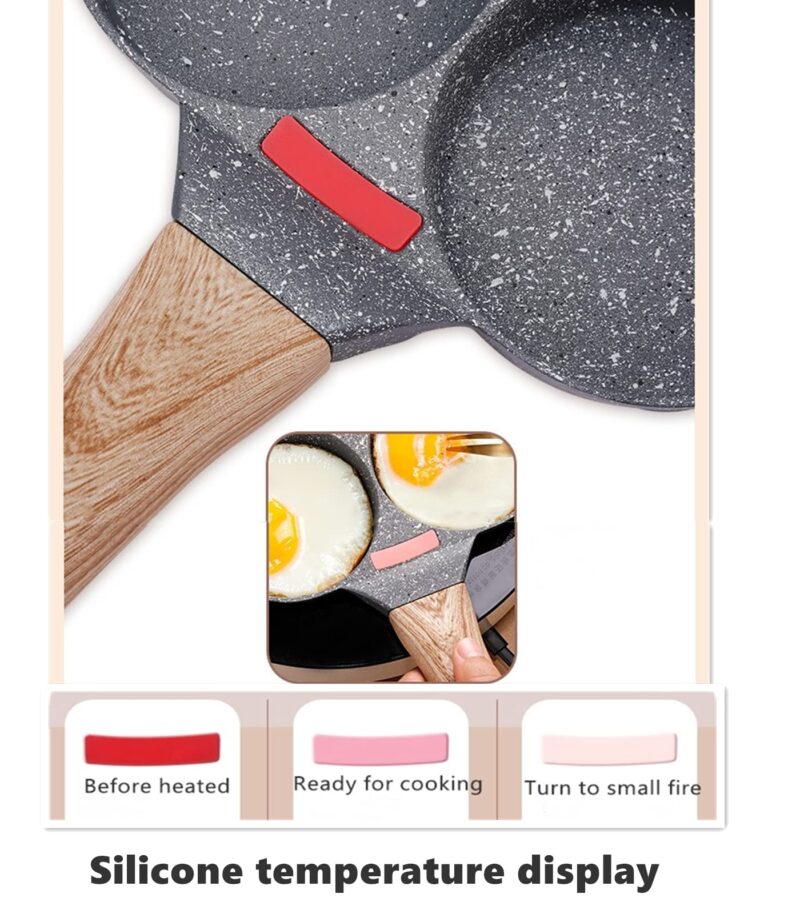 HUPECHAM 4-Cup Egg Pan Nonstick, and Healthy Granite Egg Frying Pan, Versatile Breakfast Skillet for Eggs, Pancakes, Plett, Crepes, Compatible with Gas Stove and Induction Cooktop - Image 6