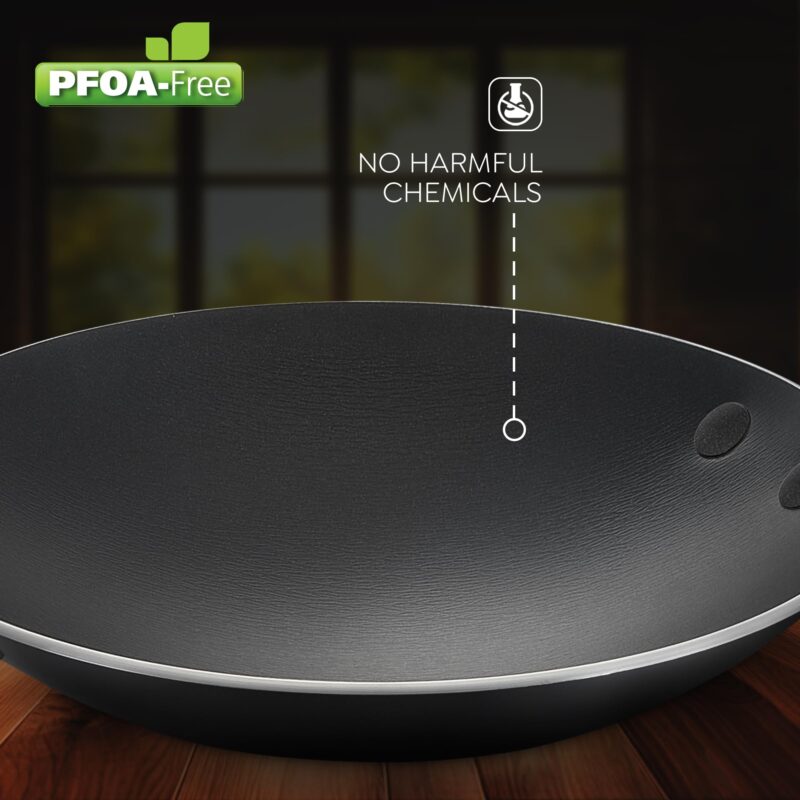 Judge by Prestige Everyday Appachatty with Lid 0.8 L Capacity 20 Cm Diameter (Aluminium|Non-Stick), Black - Image 4