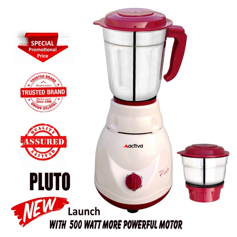 Activa Pluto 2 Jar 500 Watts Mixer Grinder (18 MM) Heavy Duty Motor Grinder (ABS BODY) comes with 3 year warranty - Image 7