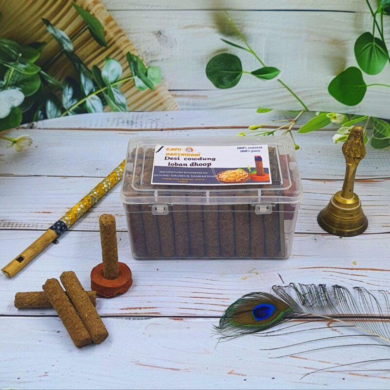 GAVO HARSHIDDHI Desi Cow Dung Natural Loban Dhoop Batti Made by Loban Chandan Jatamansi Gulab Bhimseni Kapur 2.5 Inches Organic Incense Stick (60-Piece) - Image 2