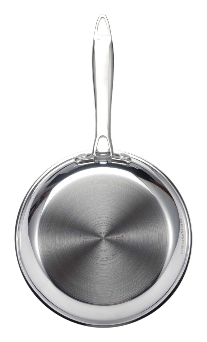 BERGNER Argent TriPly 20 cm Frypan/Steel Pan, Scratch Resistant, for Spice Tempering/Seasoning, Stay Cool Long Handle, Mirror Finish, Induction Ready, 5-Year Warranty by Bergner - Image 10