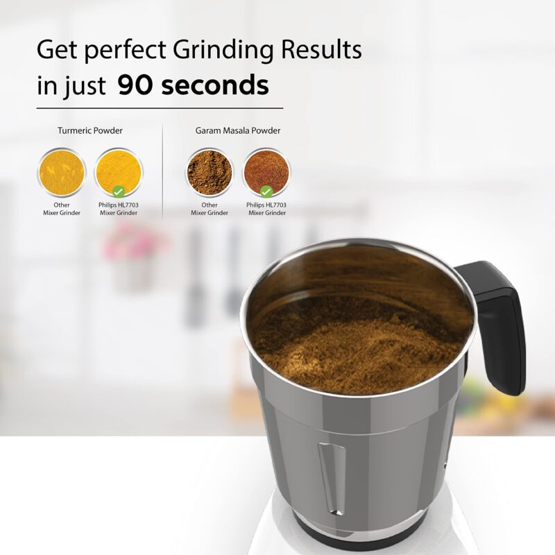 Philips HL7703/00 1000 Watt Mixer Grinder Copper Motor, 4 Jar with 5 Year Warranty on Motor - Image 5