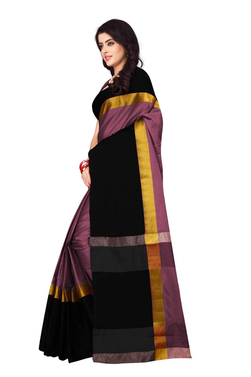 DHRUVI TRENDZ Women Art Silk Saree(DT-S1275_Black_Free Size) - Image 3