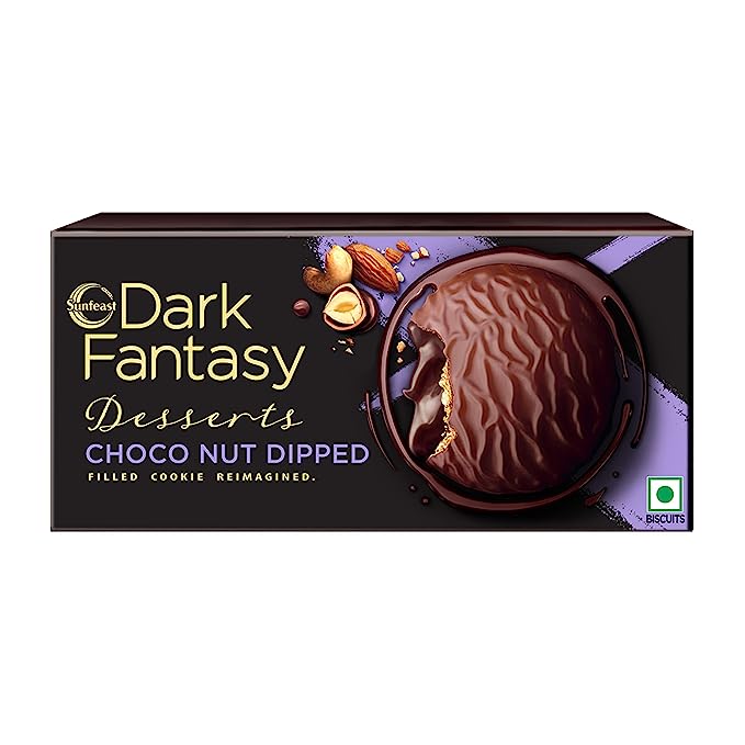 10x Sunfeast Dark Fantasy Desserts Choconut Dipped, Pack of 10 (100g each)