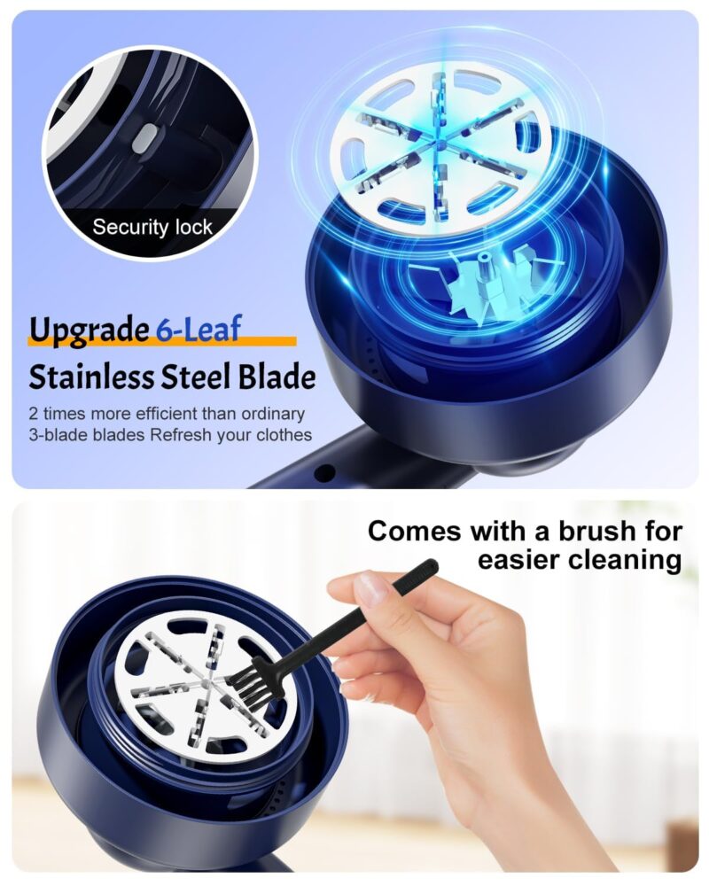 iRUNTEK Lint Remover, Rechargeable Fabric Shaver, Intelligent Digital Display Electric Lint Shaver with, Portable Sweater Shavers Lint Removal for Clothes (Blue) - Image 3