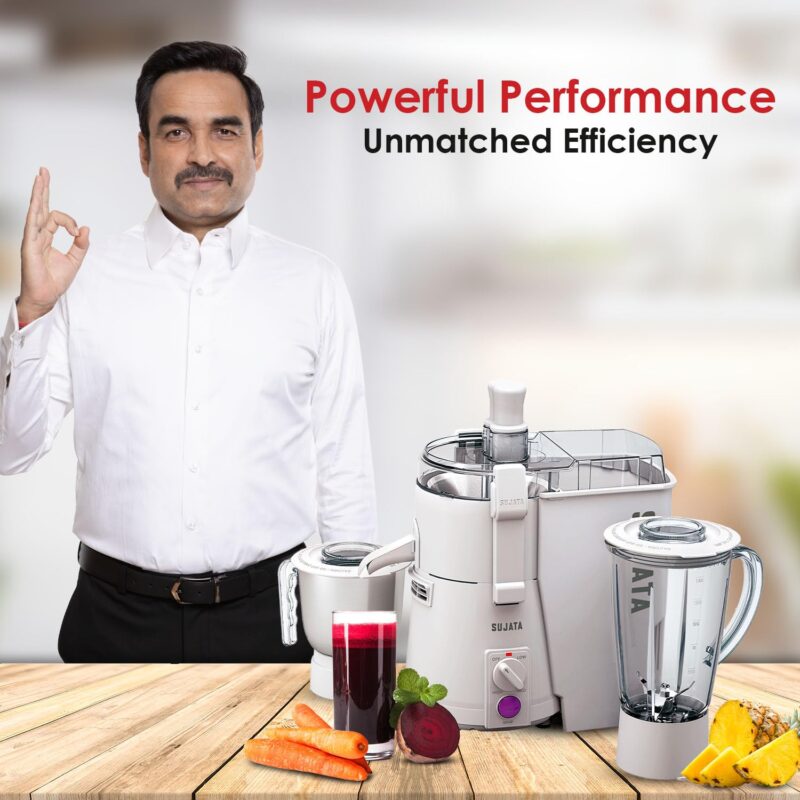 Sujata KI-28012 900-Watt Juicer Mixer Grinder with 2 Jars (White) - Image 2