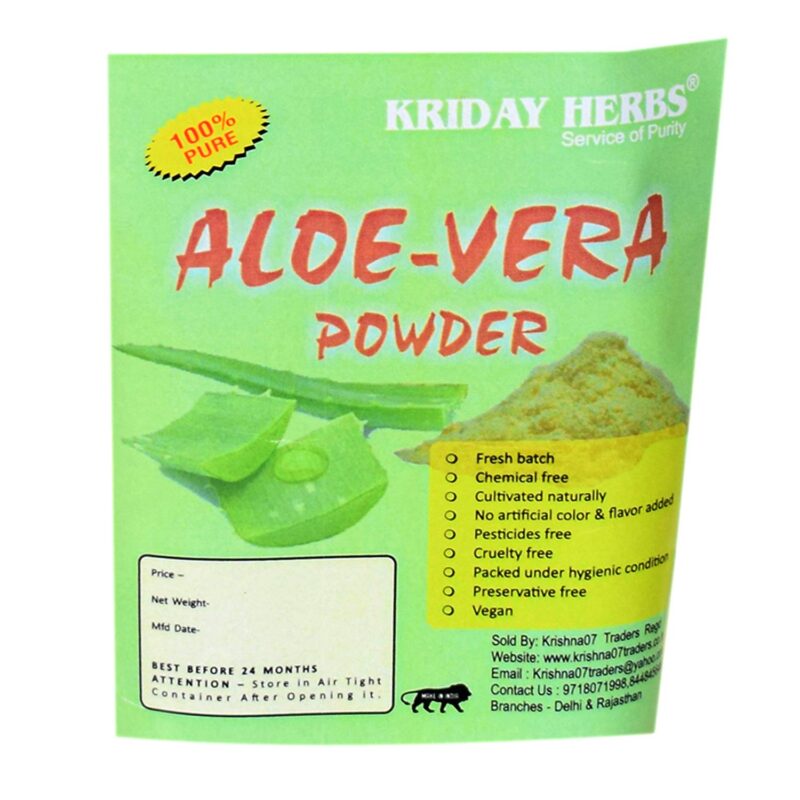 KRDAY HERBS Pure and 100% Natural Aloe Vera Powder, Aloevera Leaf Powder, for Complete Hair and Skin Care, 200 gm (ALOE BARBADENSIS) - Image 3