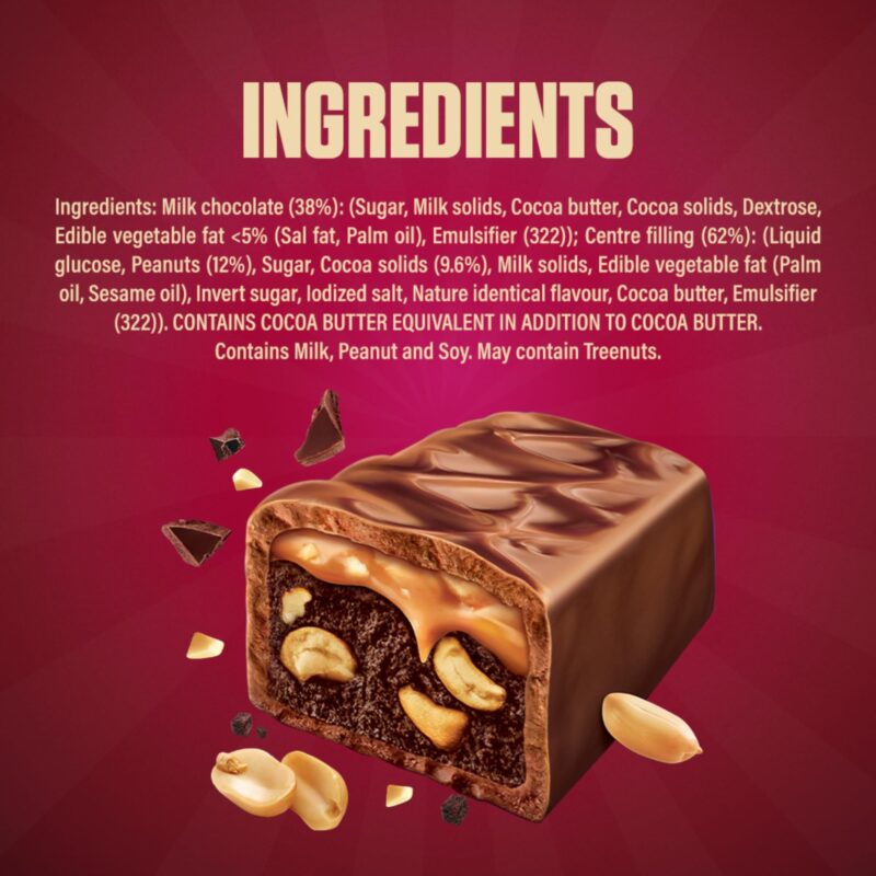 Snickers Peanut Brownie Chocolate Stick |Filled with Brownie, Peanuts & Caramel |Rich & Chewy Chocolate Bar 24g (Pack of 24) | 576gm - Image 4