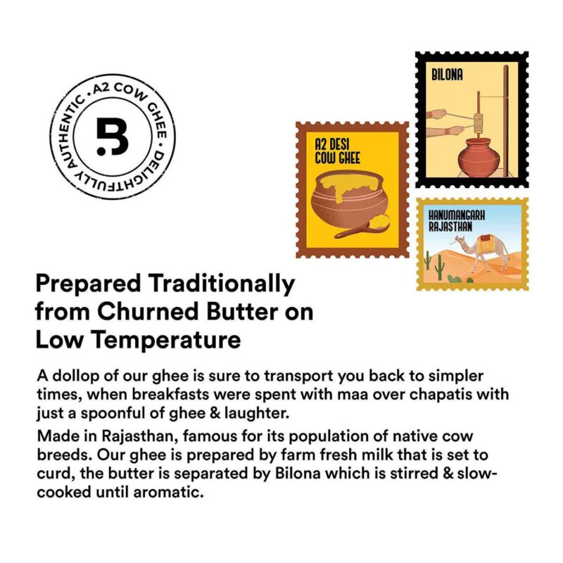 Barosi Premium A2 Cow Ghee 500 millilitre | A2 Danedar Desi Ghee | Churned from Curd with Bilona Method | Pure & Aromatic | Organic, Farm Made in Small Batches | Glass Jar Packing - Image 5