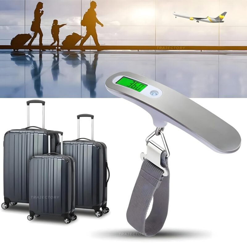Trajectory Digital Luggage Scale with LCD Display Capable Up To 50 Kg - Precision Weighing for Bags in Airport Baggage Check-in, Travel, Flights, Home, and Grocery Shopping A1 Silver - Image 5