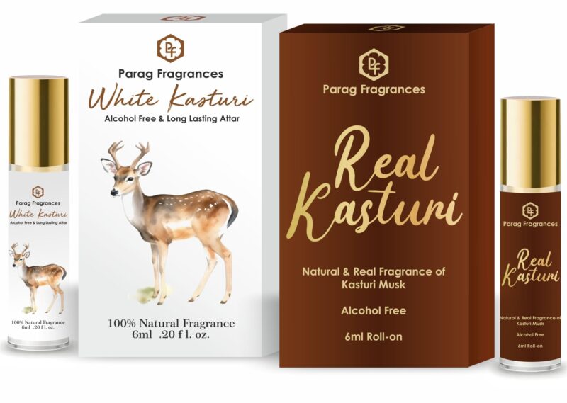 Parag fragrances Unisex Adult White Kasturi Musk Alcohol Free & Long Lasting Attar Liquid 6Ml / For Clothes & Religious (Worship) Use