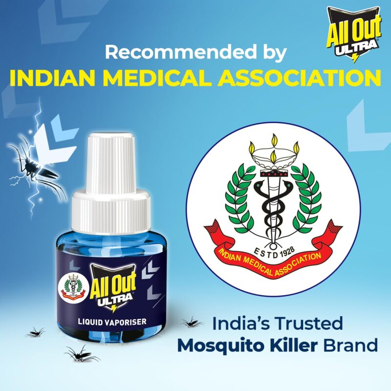 All Out Ultra Liquid Vaporizer, 6 Refills (45ml each) | Kills Dengue, Malaria & Chikungunya Spreading Mosquitoes| India's Only Mosquito Killer Brand Recommended by Indian Medical Association - Image 5